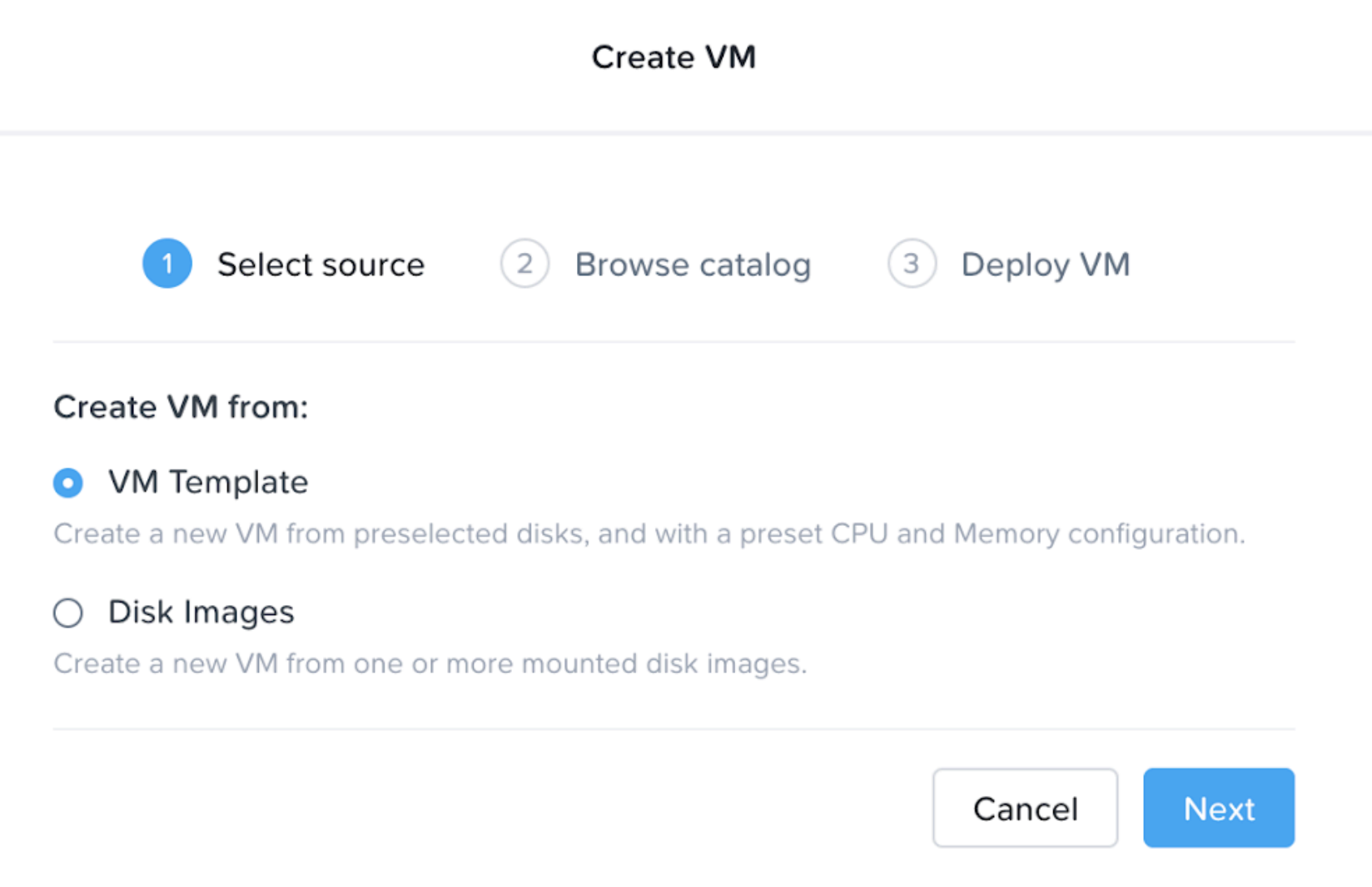 Memilih Sumber VM Template