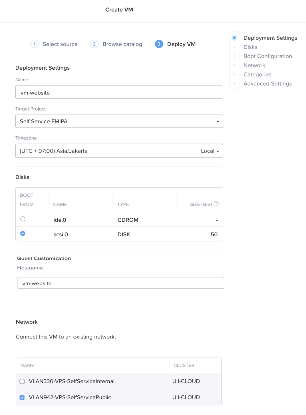 Konfigurasi awal dan deploy VM