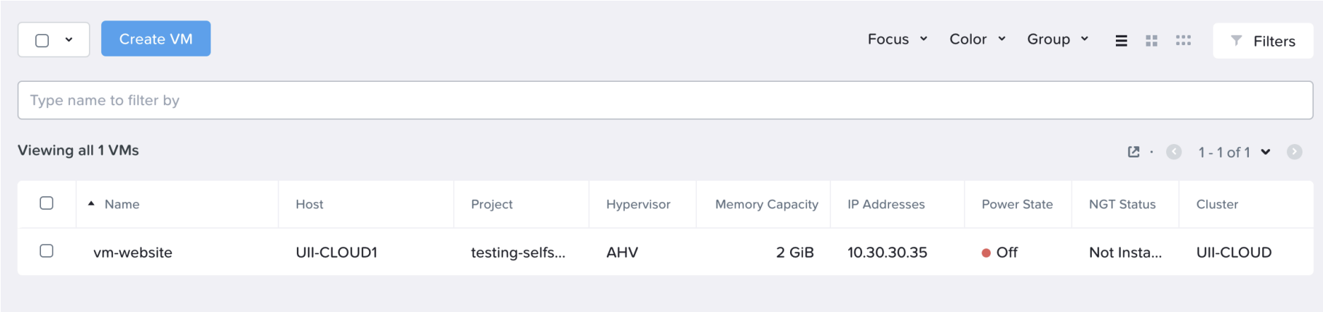 Status Power State OFF