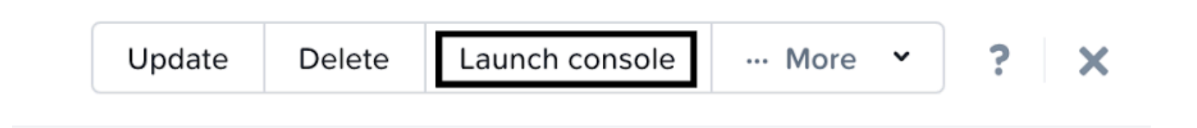 Tombol Launch Console