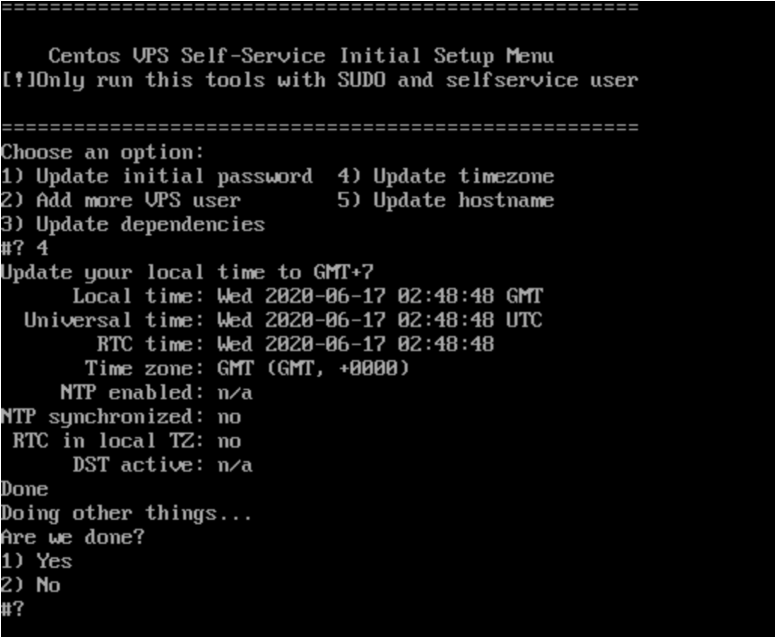 Proses mengganti timezone