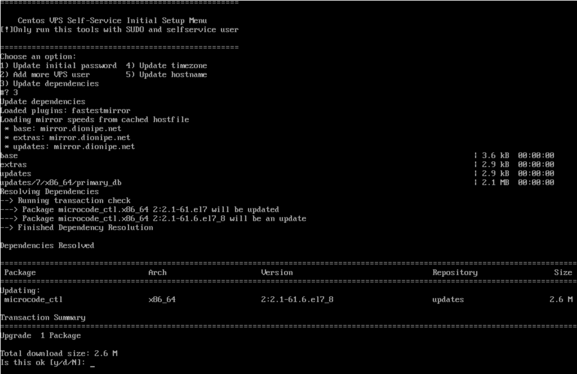 Proses update dependensi