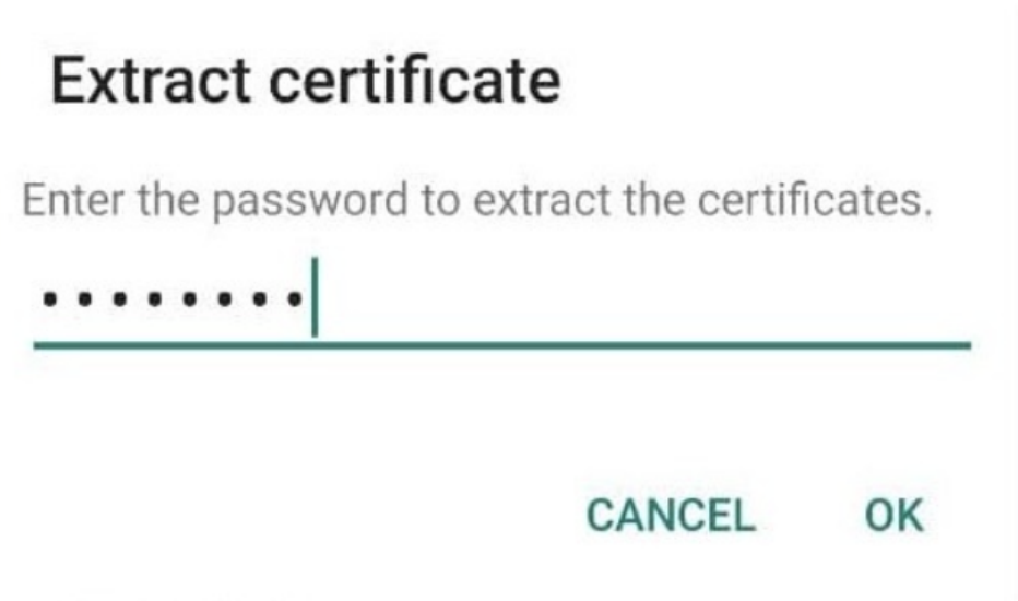 Password ekstrak sertifikat .p12