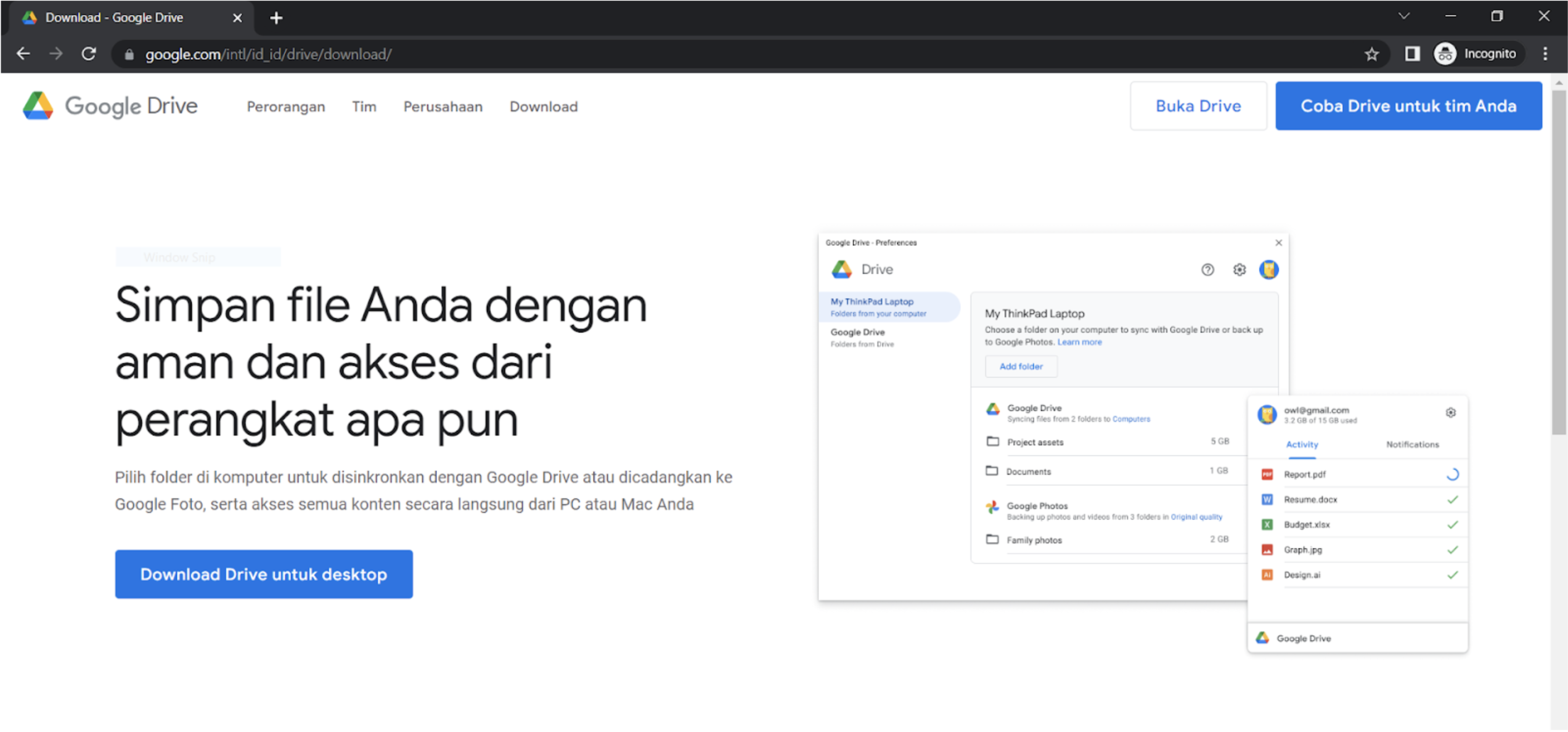 Proses Instalasi Google Drive