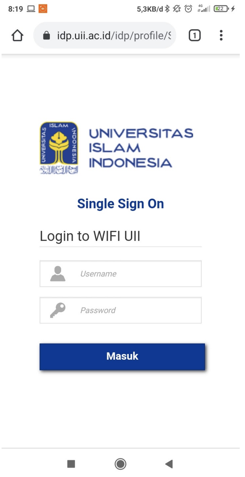 Halaman Login SSO